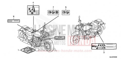 ETIQUETTE DE PRECAUTIONS (VT750C/C2S/CA/CS) VT750CSD de 2013